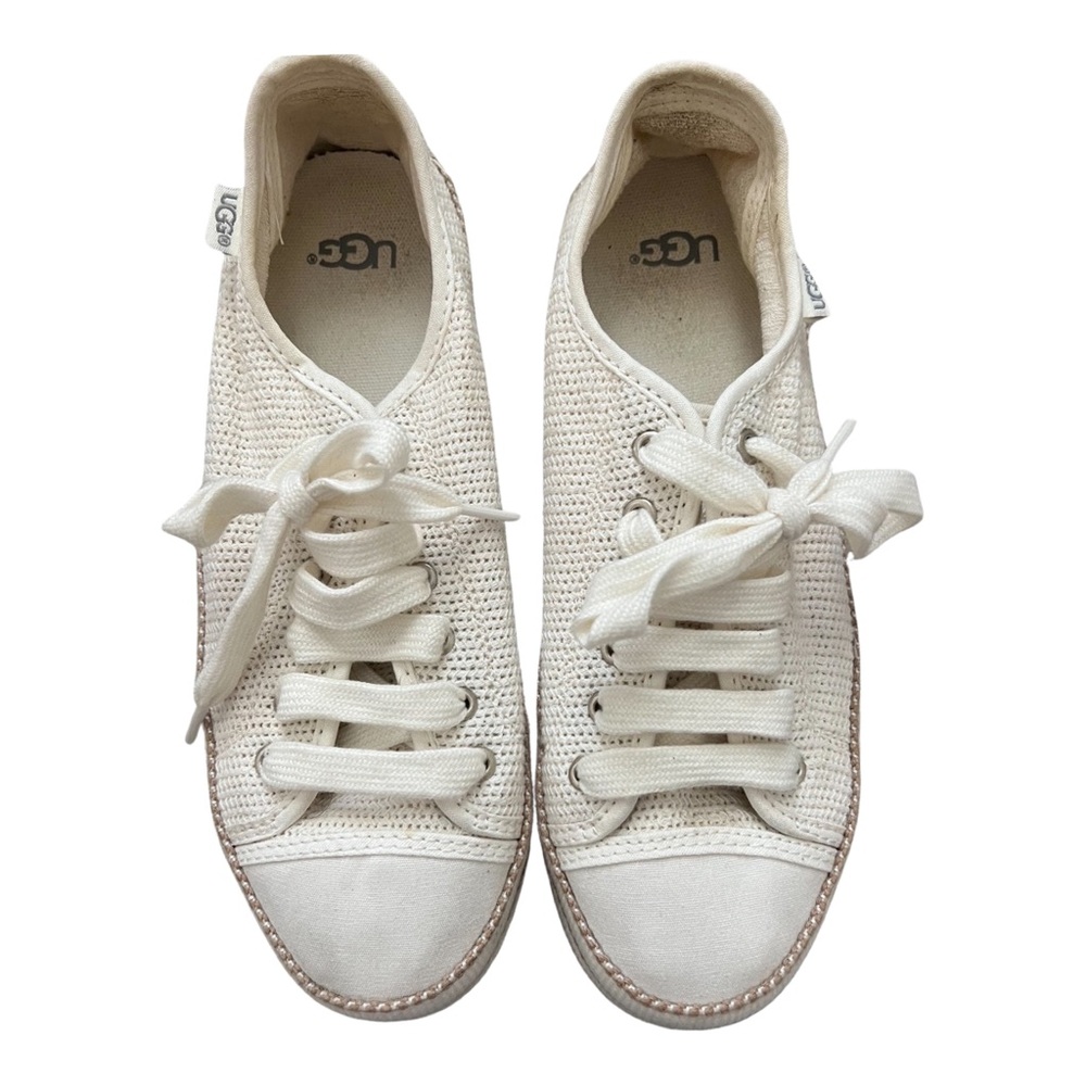 UGG Lace-up Sneakers, Size: 7, Color: Cream/ off white